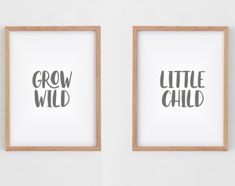 Bilddruck Sonne 'Grow wild little Child' | Kinderzimmer | Babyzimmer