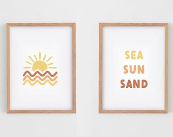 Bilddruck Sonne 'Sea Sun Sand' | Kinderzimmer | Babyzimmer