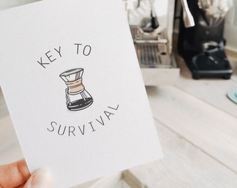 Postkarte 'Key to Survival' | Kaffee | Coffee | Chemex