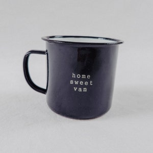 Enamel mug 'Home Sweet Van' | Black