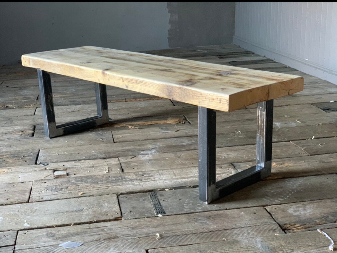 Chunky Bench Made From Reclaimed Wood and Bespoke Etsy