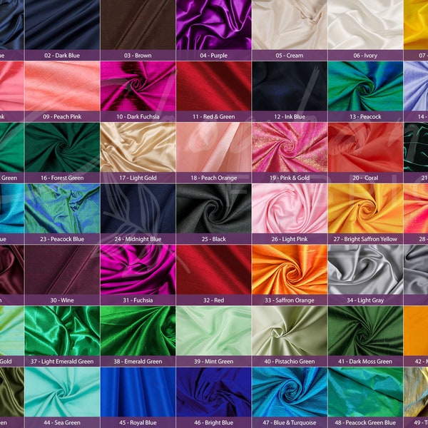 42 Color Silk Taffeta Fabric, Pure Silk Taffeta Fabric, Taffeta Fabric, Silk Fabric, Wedding Gown, Plain Taffeta Silk Fabric by the yard