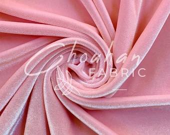 Silk Velvet Fabric: Stretch Polyester Spandex, 16 Colors fabric By The Yard