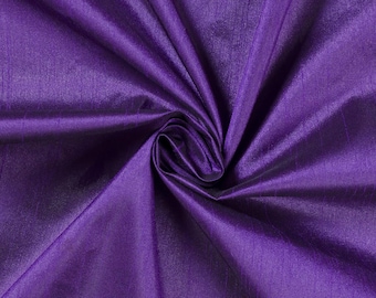 Tissu en soie Dupioni tissé à la main violet, tissu pour robe de mariée par mètre