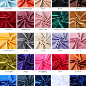 25 Colors Velvet Fabric by yard Fabrics Polyester Spandex for Scrunchies Clothes Costumes Crafts