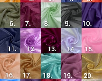 Silk Organza Fabric by the Yard, Sheer Crystal Organza Fabric, Plain Silk Organza Fabric, Bridal Wedding Dress Fabric, Luxury Sewing Fabric