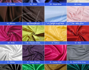20 Colors Taffeta, Plain Taffeta, Silk Fabric, Gown Taffeta Fabric, Polyester Silk Taffeta Fabric Yards