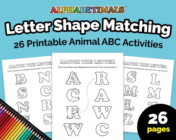 Alphabetimals™ Letter Shape Matching 26 Printable Animal ABC - Etsy Canada