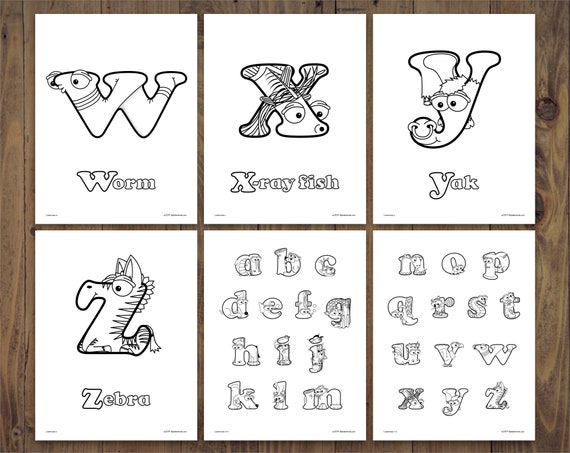 Alphabet Lore Coloring Book - 52 Uppercase and Lowercase Letters A