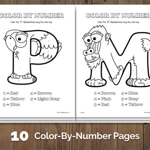 Alphabetimals™ Drawing & Coloring Pack 100 Printable Animal ABC Activities / Learn to Draw / Color By Number / Animal Coloring image 4