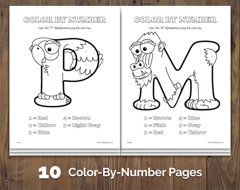 Alphabetimals™ Drawing & Coloring Pack 100 Printable Animal ABC Activities / Learn to Draw / Color By Number / Animal Coloring image 4