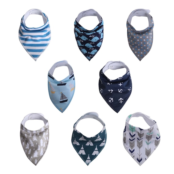 Bavoirs Bebe Bandana Lot De 8 Coton Biologique Souple Doux Etsy