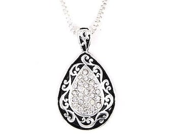 Brighton Inspired Crystal Teardrop Necklace