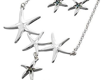 Abalone Starfish Brighton Inspired  Necklace Earring Set