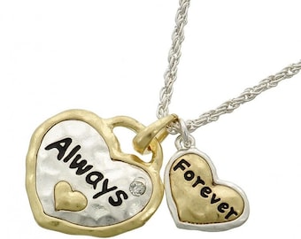 Goud en zilver Always Forever Heart Brighton geïnspireerde ketting
