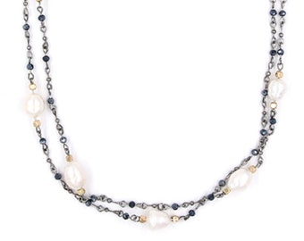 Brighton Inspired Long Bead Pearl Necklace  Set