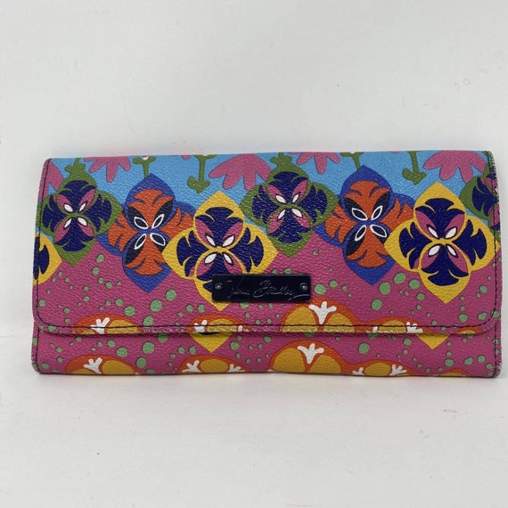 Vera Bradley RIO STRIPE Slim Trifold Wallet Colorful ID Magnetic