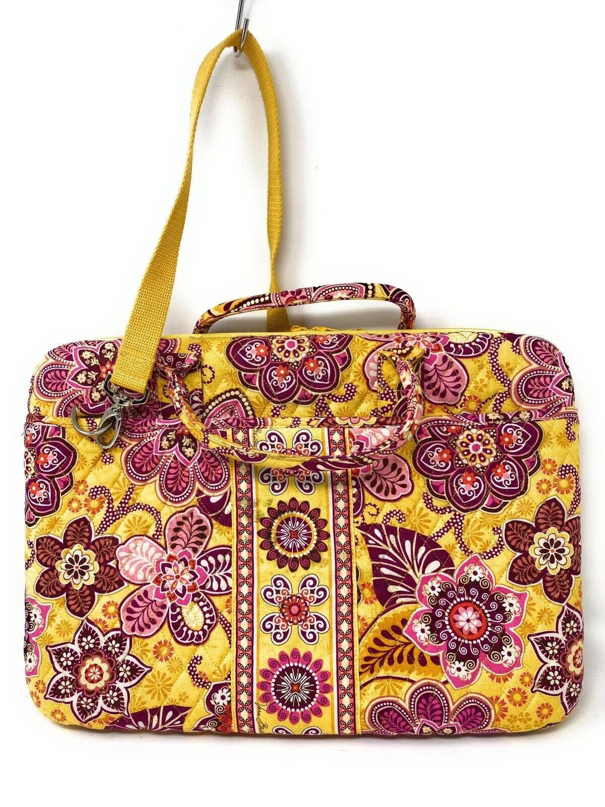 Vera Bradley Hard Computer Case Travel Laptop Bag Bali Gold Paisley 12