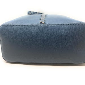 Brighton Beaumont Heaven Blue Pebble Leather Purse Shoulder Square Bucket Bag image 8