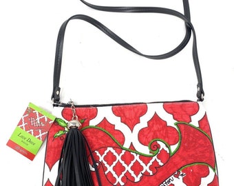 NWT Love Dove Pouch Brighton Women's Cross body Bag 10.5"w x 7.5"h x1"d Cotton