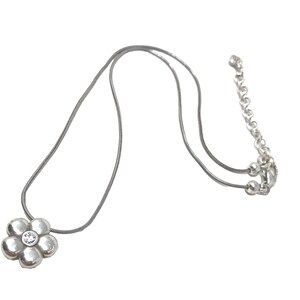 Brighton La Vie Crystal Center Etched Flower Silver Pendant Necklace image 4