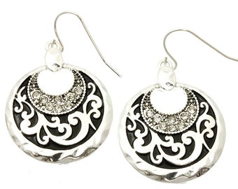 Brighton Inspired   Crystal Round Dangling Earrings