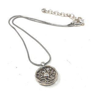 BRIGHTON Avery Silver Scroll Design Swarovski Crystal Center Necklace image 3