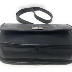 BRIGHTON Black Leather Crossbody Silver Chain Buckle Link Strap Bag Purse U.S.A image 5