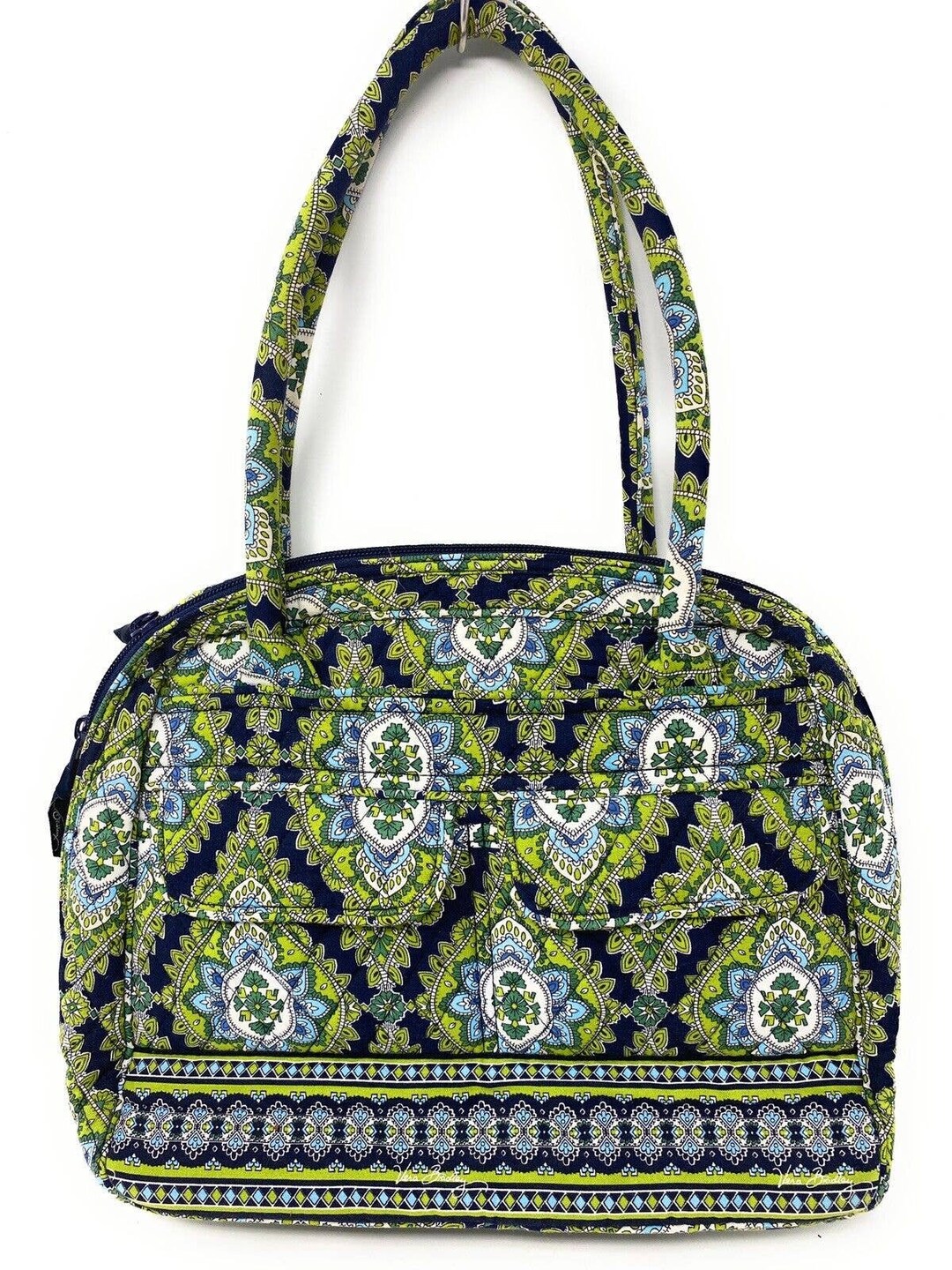 Vera Bradley Cambridge Blue Green Bowler Bag Etsy