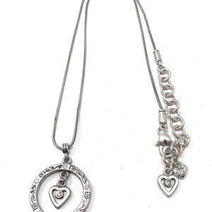 Brighton hartvormige hanger omkeerbare goudzilveren kristallen ketting afbeelding 2