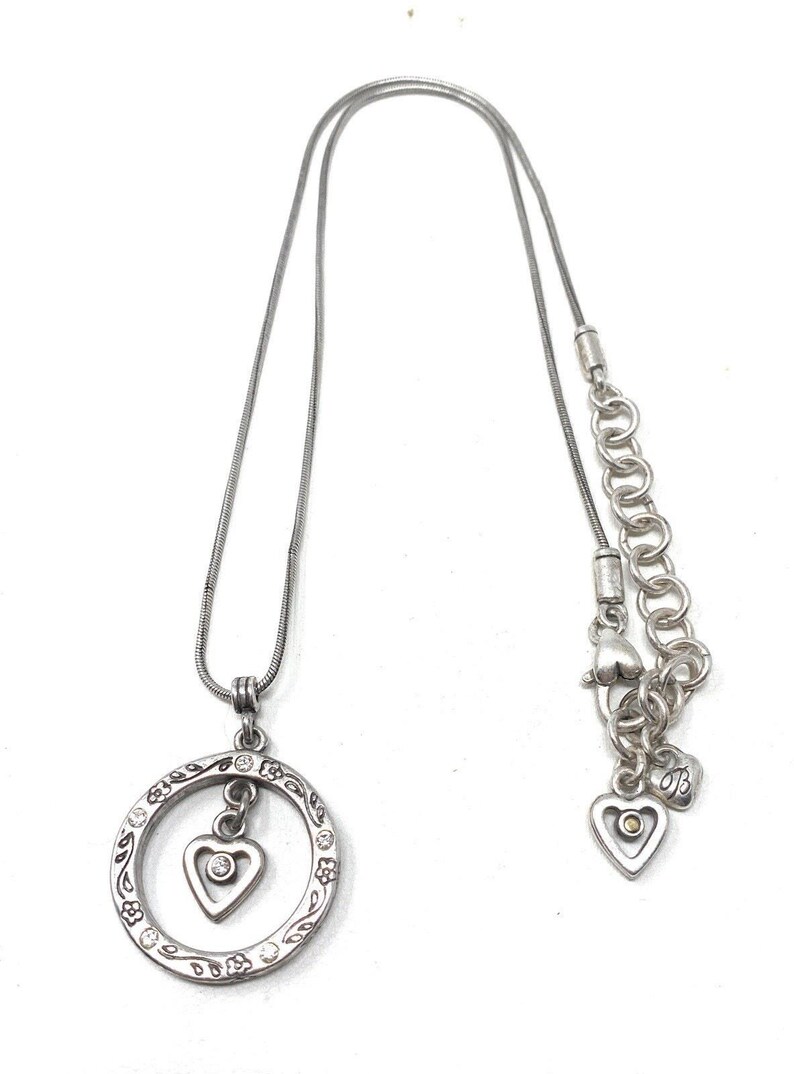 Brighton hartvormige hanger omkeerbare goudzilveren kristallen ketting afbeelding 2