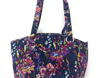 Vera Bradley Glenna Shoulder Bag Tote Retired Pattern Midnight Wildflowers