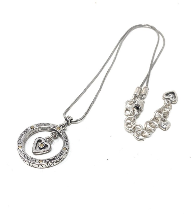 Brighton hartvormige hanger omkeerbare goudzilveren kristallen ketting afbeelding 4