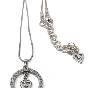 Brighton hartvormige hanger omkeerbare goudzilveren kristallen ketting afbeelding 3