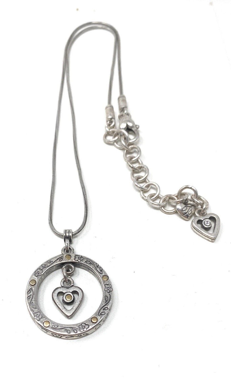 Brighton hartvormige hanger omkeerbare goudzilveren kristallen ketting afbeelding 3