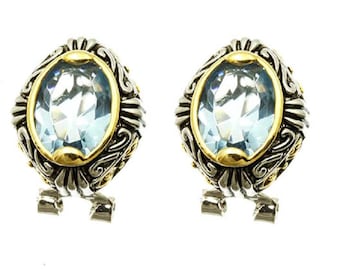 Brighton Inspired Blue Crystal Lever Post Earrings