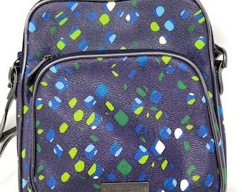 Vera Bradley Indigo Blue Double Zip Front Pouch Crossbody Bag Hipster Purse