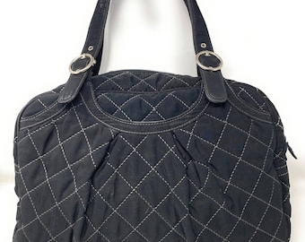 Vera Bradley Black Microfiber Large Tote Travel Bag