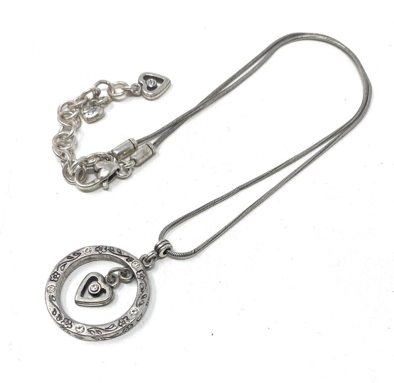 Brighton hartvormige hanger omkeerbare goudzilveren kristallen ketting afbeelding 5