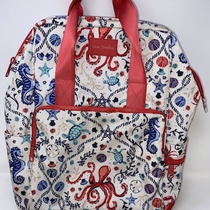 Vera Bradley Recycled Lighten Up Reactive Backpack Cooler Sealife
