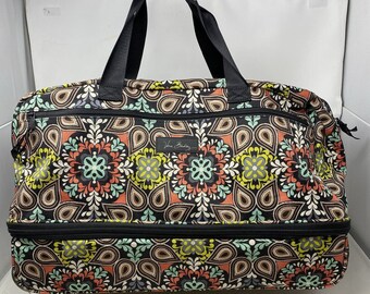 Vera Bradley Wheeled Carry On Rolling Duffel Luggage Travel Bag Sierra