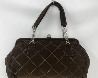 VERA BRADLEY Chain Link Handbag Espresso Brown Microfiber