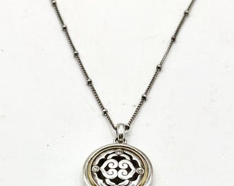 Brighton Intrigue Necklace Swirl Design Gold Silver Reversible
