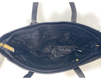 Joy Mangano Elite Travel Collection Black Leather Tote RFID Tolley Pocket Etsy