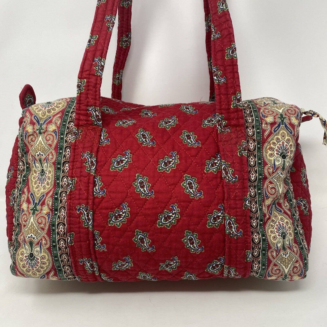 Vera Bradley Retired Rare Apple Red Small Duffel Bag EUC Etsy