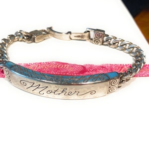 Brighton Silver  Etched another Panel lD Bracelet