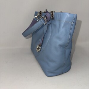 Brighton Joni Blue Leather heart stitch Reversible Handles Handbag Purse image 3