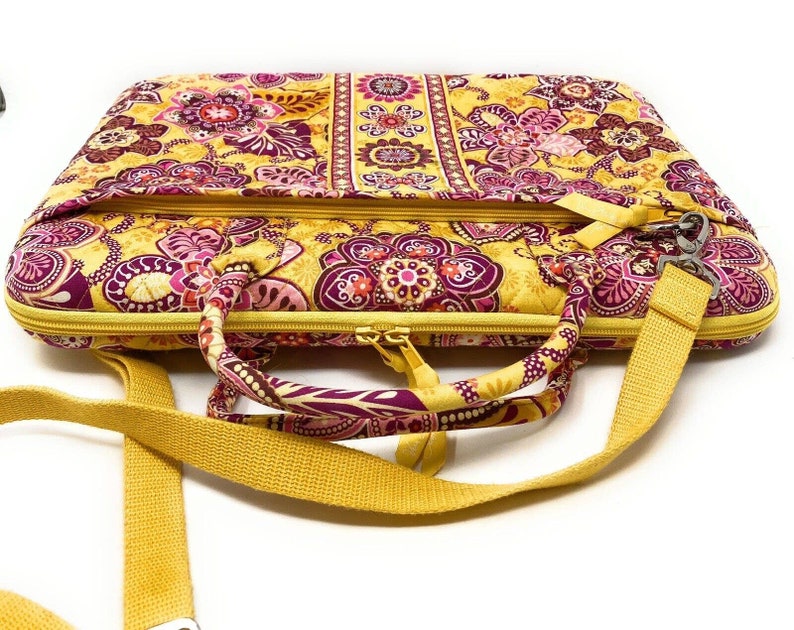 Vera Bradley Hard Computer Case Travel Laptop Bag Bali Gold Paisley 12