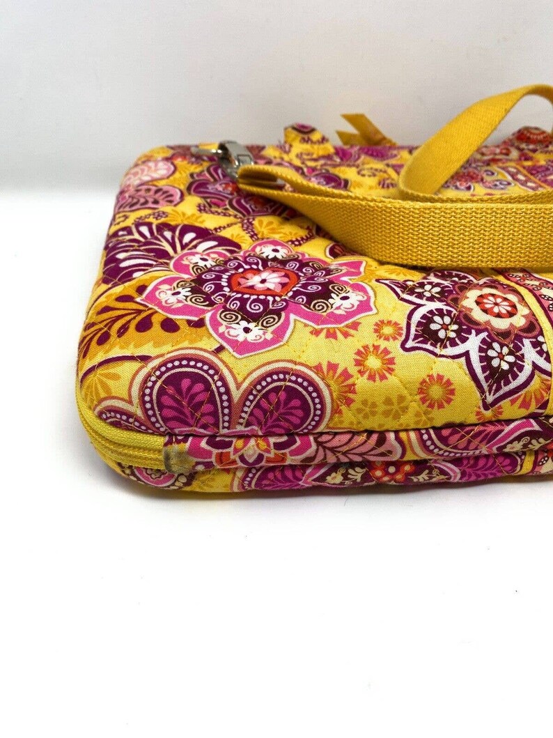 Vera Bradley Hard Computer Case Travel Laptop Bag Bali Gold Paisley 12