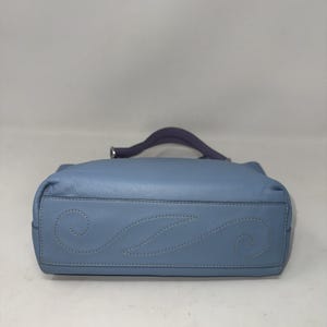 Brighton Joni Blue Leather heart stitch Reversible Handles Handbag Purse image 5